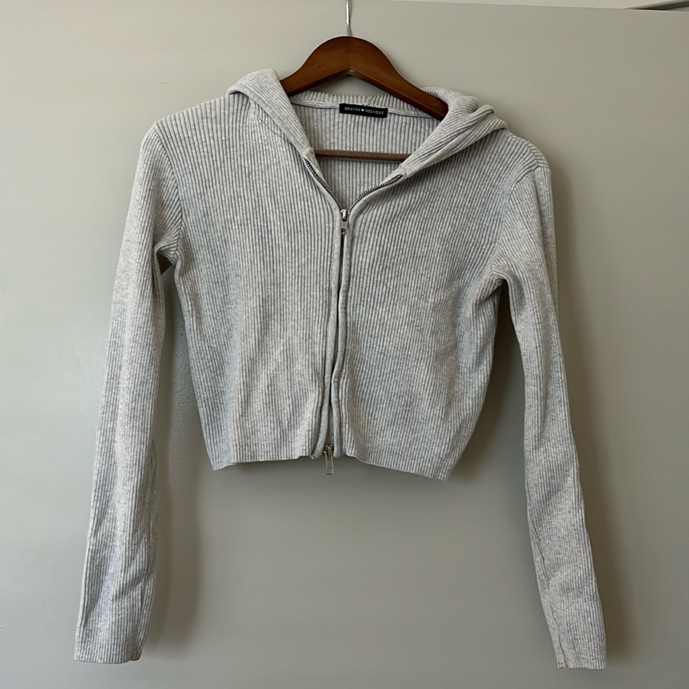 Brandy Melville Cropped Sweater Jacket